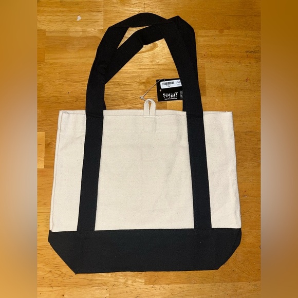 Spirit Halloween mini canvas tote bag black skull NWT - Picture 2 of 4